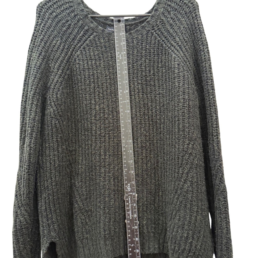 American Eagle Ahh-mazingly Soft Charcoal Grey Ribbed Knit Sweater Large L - Picture 4 of 6